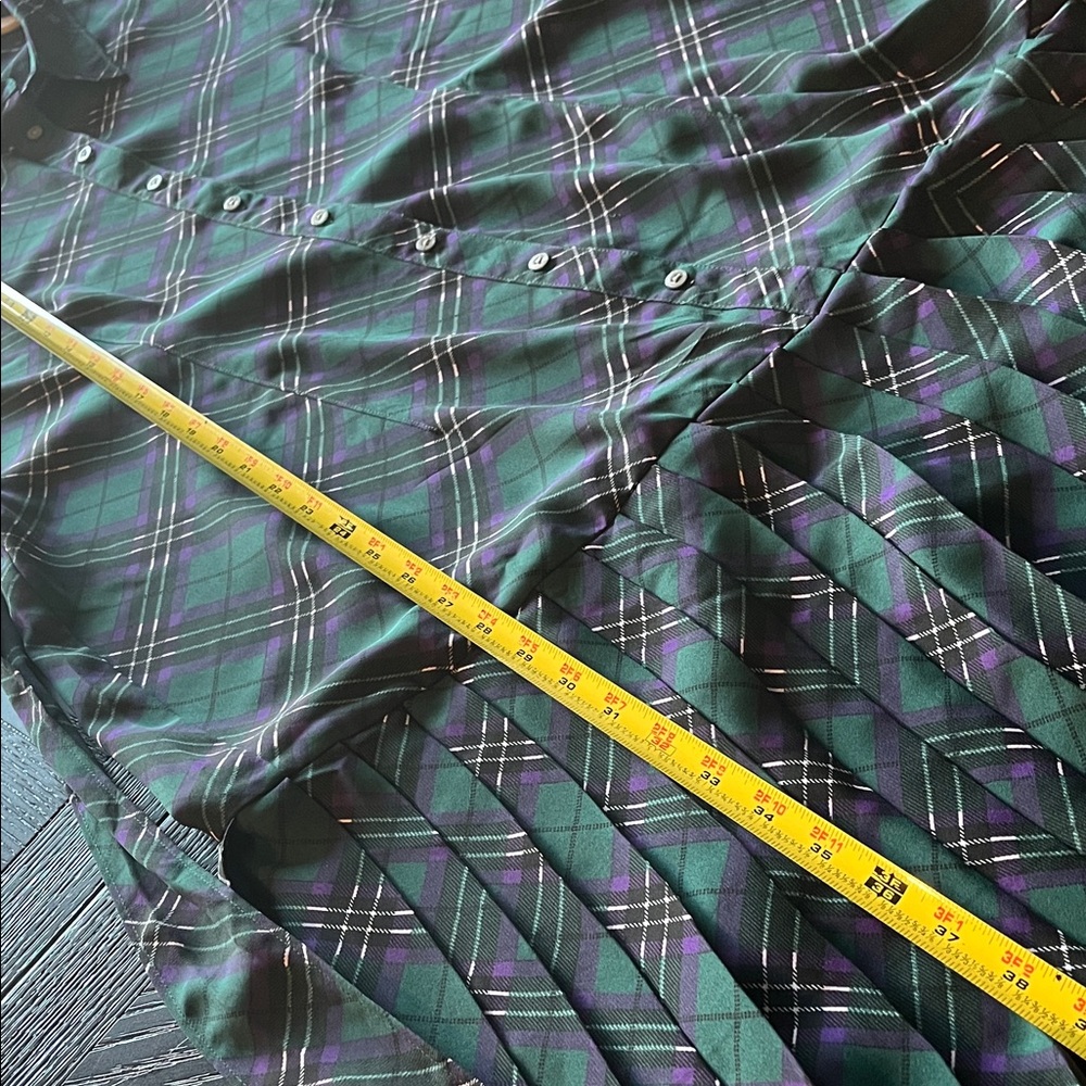 UNTUCKit Green Plaid Long Sleeve Dress With a Belt.Size 16 - Picture 15 of 16